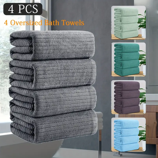 4 Pack Oversized BathPlus Size Shower Towels for Family Hotel,