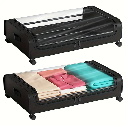 2pcs Under Bed Storage Organizer Metal Underbed Bins