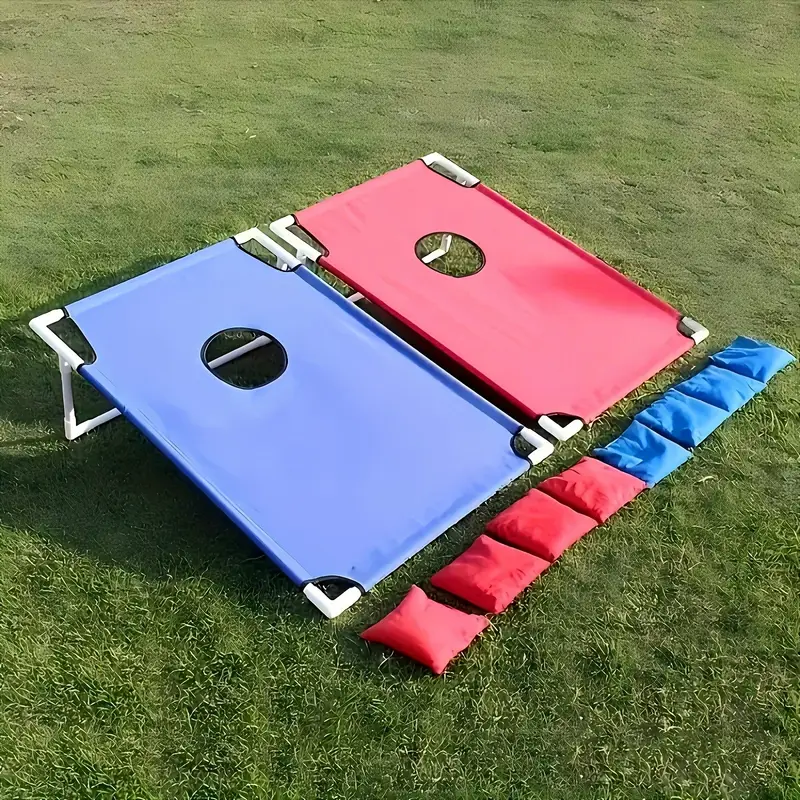 1 pc Of Red Or Blue Portable Cornhole Games - Foldable And Durable, Suitable for Outdoor Parties, Camping And Backyard Entertainment - Comes with 6 Bean Bags, Battery-free