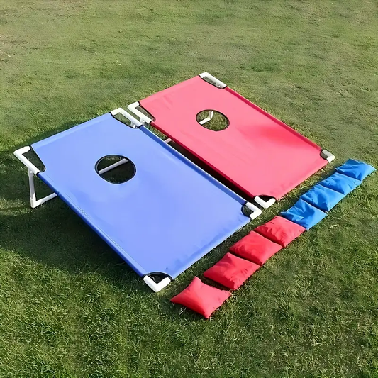 1 pc Of Red Or Blue Portable Cornhole Games - Foldable And Durable, Suitable for Outdoor Parties, Camping And Backyard Entertainment - Comes with 6 Bean Bags, Battery-free